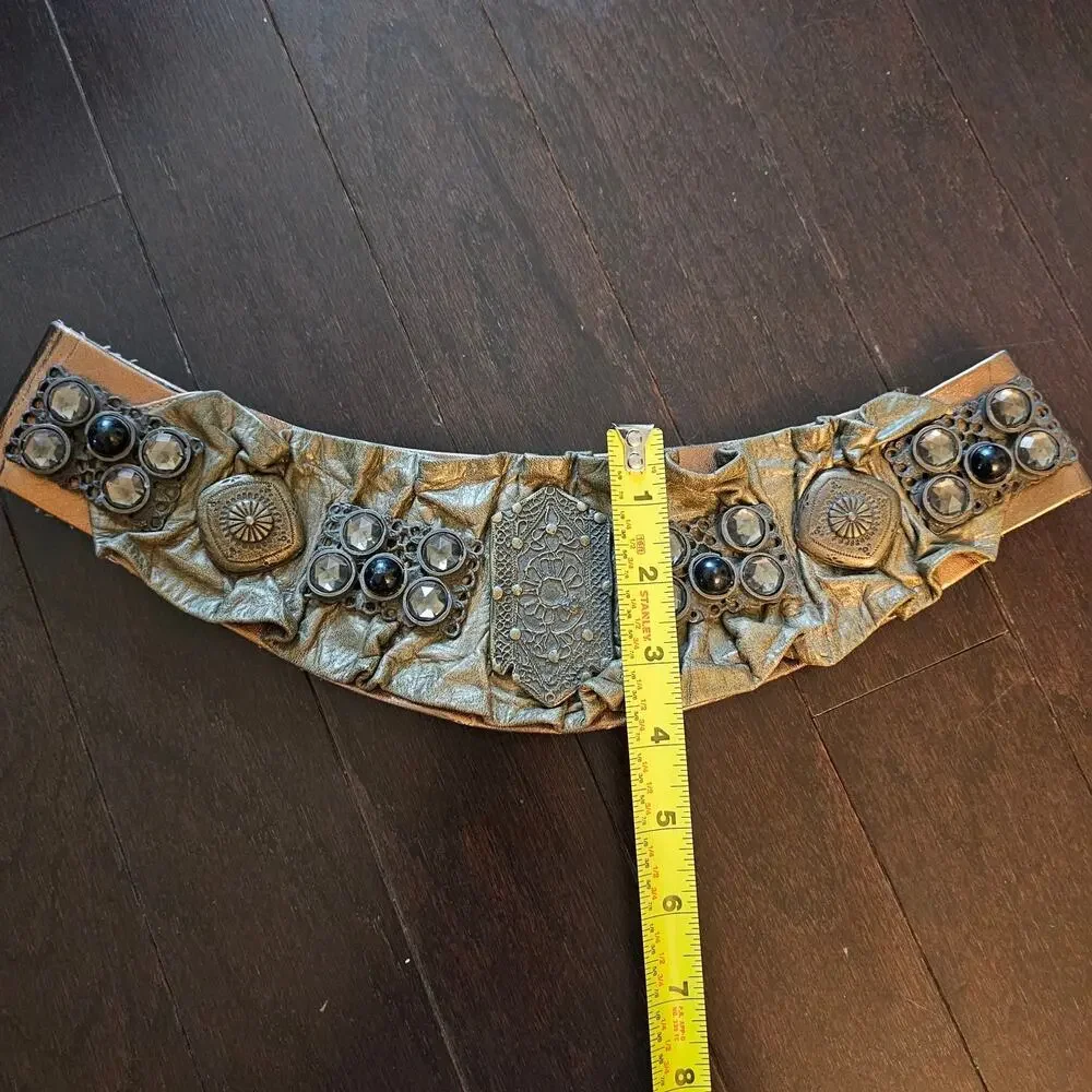 Retro 1980s Women's Belt Boho Army Green Copper By Nina Ajhani Steampunk